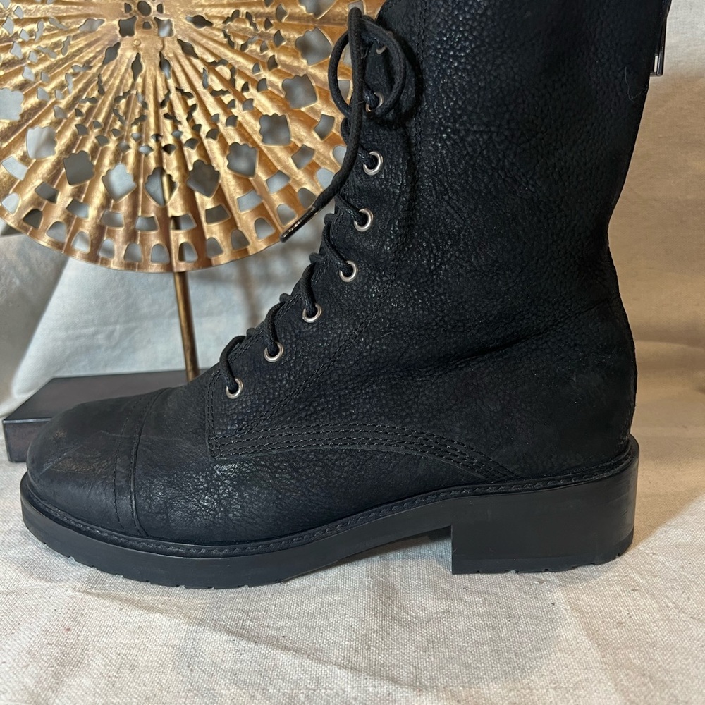 All Saints Black Lace Up Boots - Picture 3 of 9
